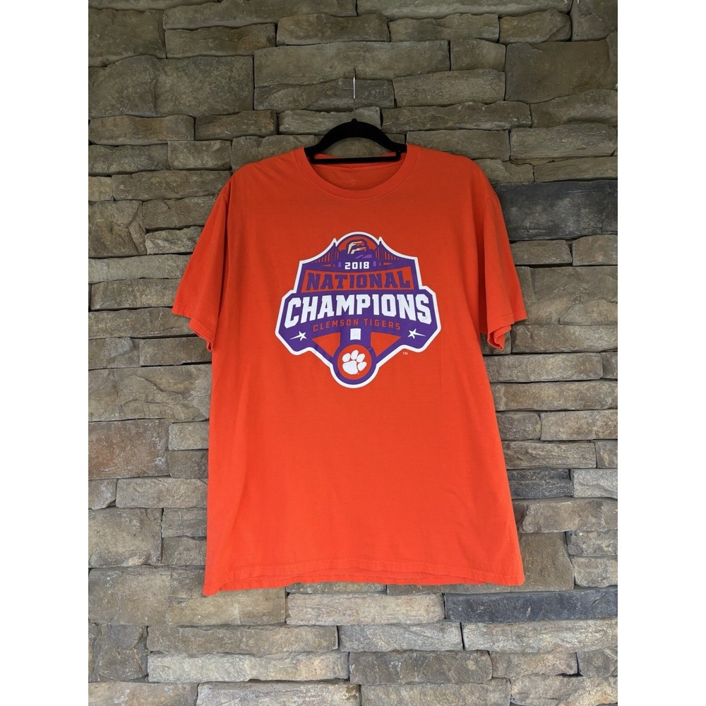 Mens (Large) Fanatics NCAA Clemson Tigers 2018 National Champions‎ Tshirt Orange